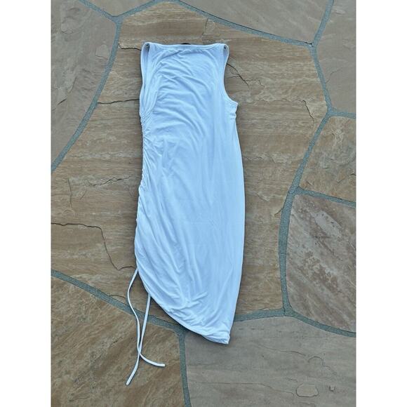 Veronica Beard Jeans Tamri Dress Medium White Ruched EUC - Picture 7 of 7